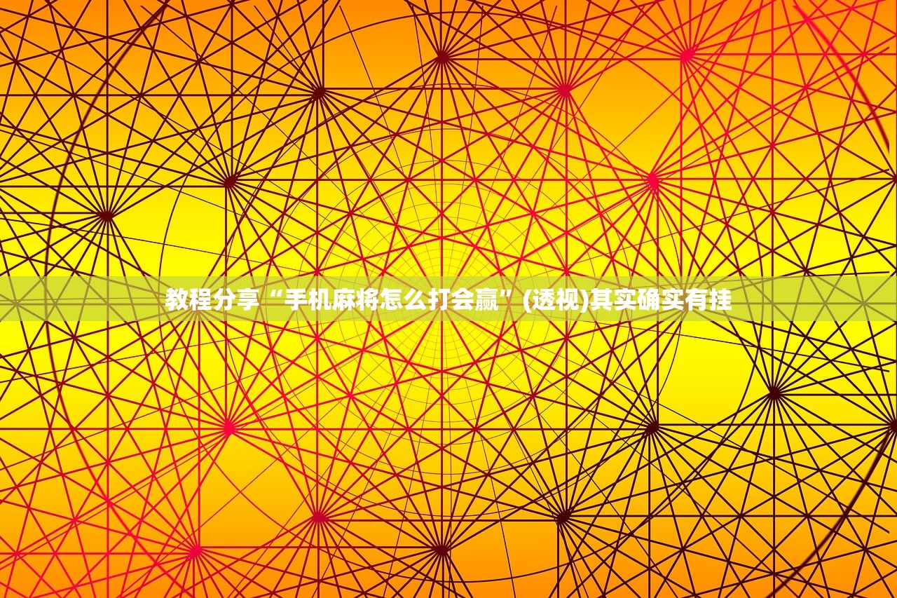 教程分享“手机麻将怎么打会赢”(透视)其实确实有挂